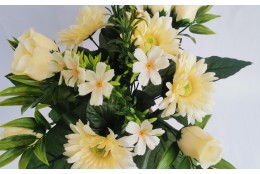 Kytice růže, gerbera sv. žlutá 35 cm