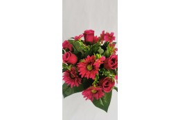 Kytice růže, gerbera fuchsiová 35 cm