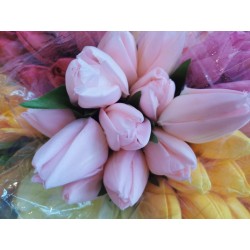 Tulipán pugét 12ks sv. růžový 50 cm