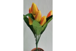Tulipán svazek žluto-oranžový 42 cm