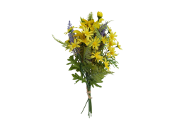 Kytice vázaná z lučních květů žlutá 50 cm
