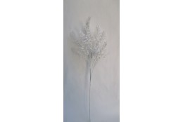 Větvička plast, lístky bílá 75 cm