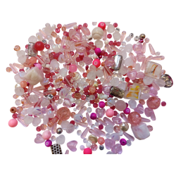 Mix skleněných korálků 1kg růžový L1111