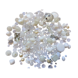 Mix skleněných korálků 1kg bílý L1111