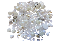 Mix skleněných korálků 1kg bílý L1111