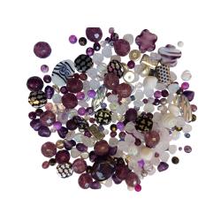 Mix skleněných korálků 1kg fialový L1111