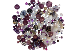 Mix skleněných korálků 1kg fialový L1111