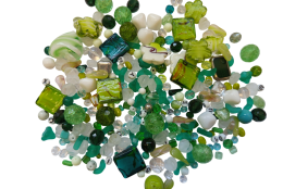 Mix skleněných korálků 1kg zelený L1111