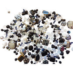 Mix skleněných korálků 1kg černý L1111