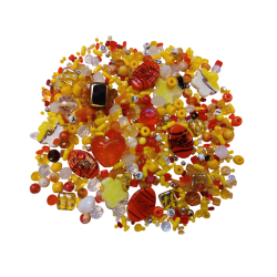 Mix skleněných korálků 1kg žluto-oranžový L1111