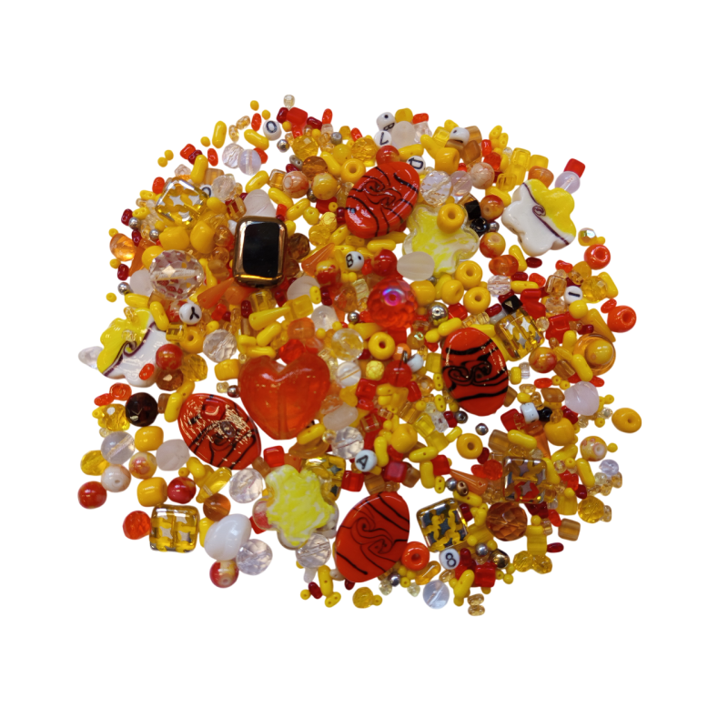 Mix skleněných korálků 1kg růžový L1111