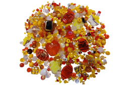 Mix skleněných korálků 1kg žluto-oranžový L1111