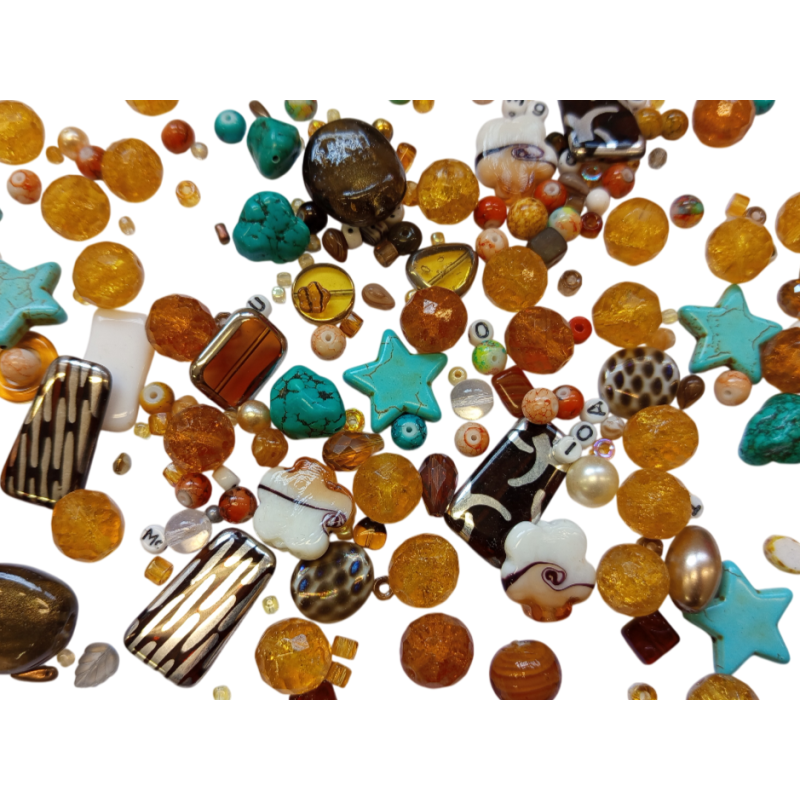 Mix skleněných korálků 1kg růžový L1111