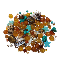 Mix skleněných korálků 1kg hnědý L1111
