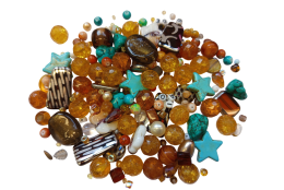 Mix skleněných korálků 1kg hnědý L1111