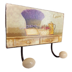 Věšák kovový levandule 23*17*7 cm