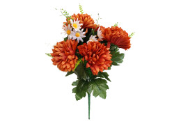Chryzantéma kytice hnědá 49 cm