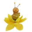 Včelka keramická v kytičce na tyčce zápich Včelka keramická v kytičce na tyčce zápich