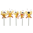Dřevěné včelky na tyčce, sada 4 ks