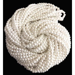 Plastové voskové perličky 8 mm, bílé 12 šňůr (2400 ks)