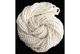 Plastové voskové perličky 8 mm, bílé 12 šňůr (2400 ks)