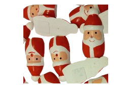 Dřevěná samolepka 24ks Santa  3*1,5 cm