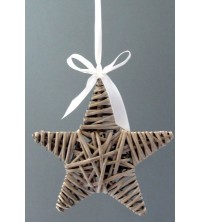 Hvězda z proutí závěsná 25*25*3 cm