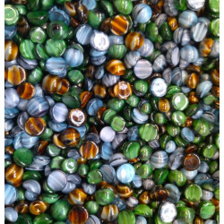 Skleněné kameny mix pruhovaných kabošonů 1 kg