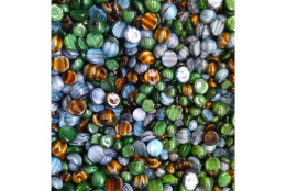 Skleněné kameny mix pruhovaných kabošonů 1 kg