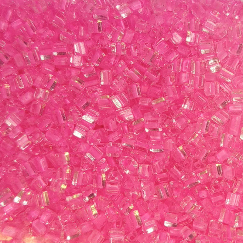 Rokajl - 2mm krystal s růžovým průtahem 504S
