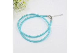 Náhrdelník z hedvábné šňůrky tyrkysový 10 ks