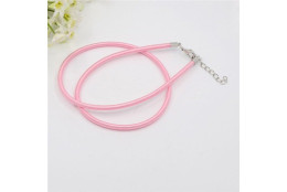Náhrdelník z hedvábné šňůrky sv.růžový 10 ks