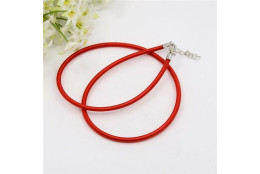 Náhrdelník z hedvábné šňůrky červený 10 ks