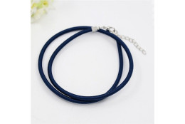 Náhrdelník z hedvábné šňůrky tm.modrý 10 ks