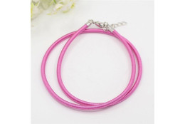 Náhrdelník z hedvábné šňůrky růžový 10 ks