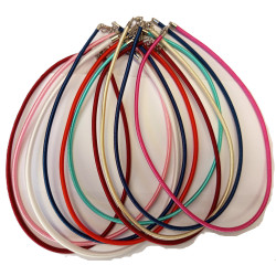 Náhrdelník z hedvábné šňůrky mix barev 10 ks