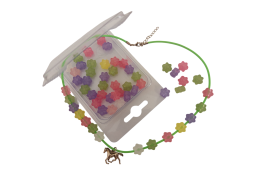 Tvořící krabičky s plastovými velkodírovými korálky