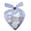 Srdíčko se skl.korálky, bílý mix
