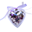 Srdíčko se skl.korálky, modrý mix