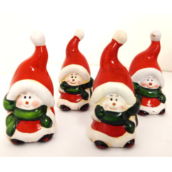 Sněhulák keramický 8,5 cm, 4 ks v sadě