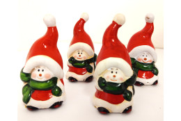 Sněhulák keramický 8,5 cm, 4 ks v sadě