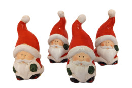 Santa keramický 8,5 cm, 4 ks v sadě