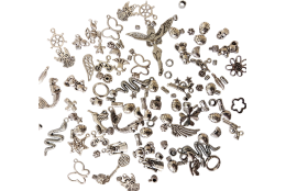 MIX přívěsků a korálků stříbrný 150g