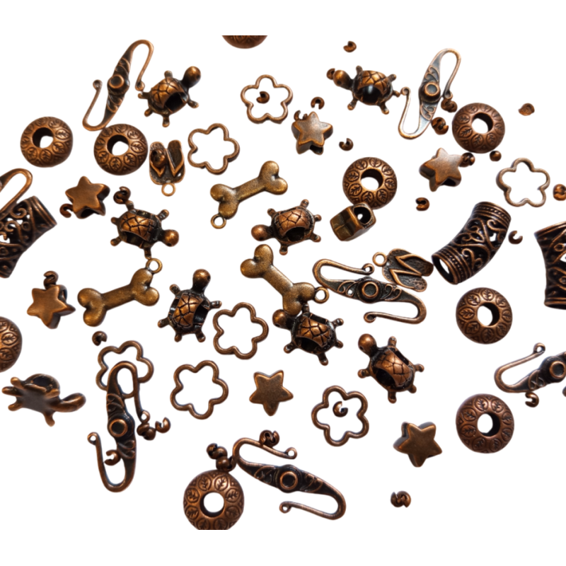 MIX přívěsků a korálků stříbrný 150g