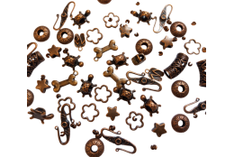 MIX přívěsků, korálků a komponentů měď 150g