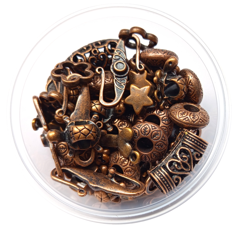 MIX přívěsků a korálků stříbrný 150g