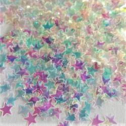 Flitrové hvězdičky čirá s dekorem AB 250g