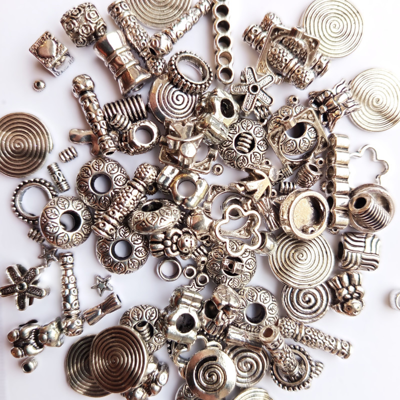 MIX korálků stříbrný velké balení 1000 g