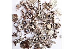 MIX korálků stříbrný velké balení 300 g