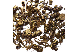 MIX korálků a přívěsků bronz velké balení 300 g